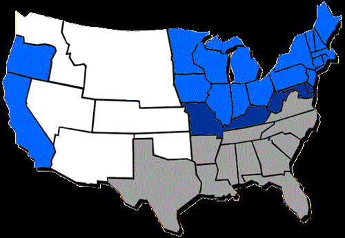 outline map of the United States